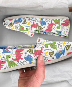 Womens Dinosaur Shoes  Dinosaur Shoes  Cute Shoes  Canvas Women Shoes  Girls Slip Ons  Casual Shoes  Dinosaur Gifts  Dinosaur Print