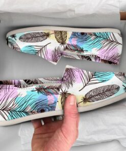 Womens Feather Shoes  Feather Shoes  Cute Shoes  Canvas Women Shoes  Girls Slip Ons  Casual Shoes  Feather Gifts  Feather Print