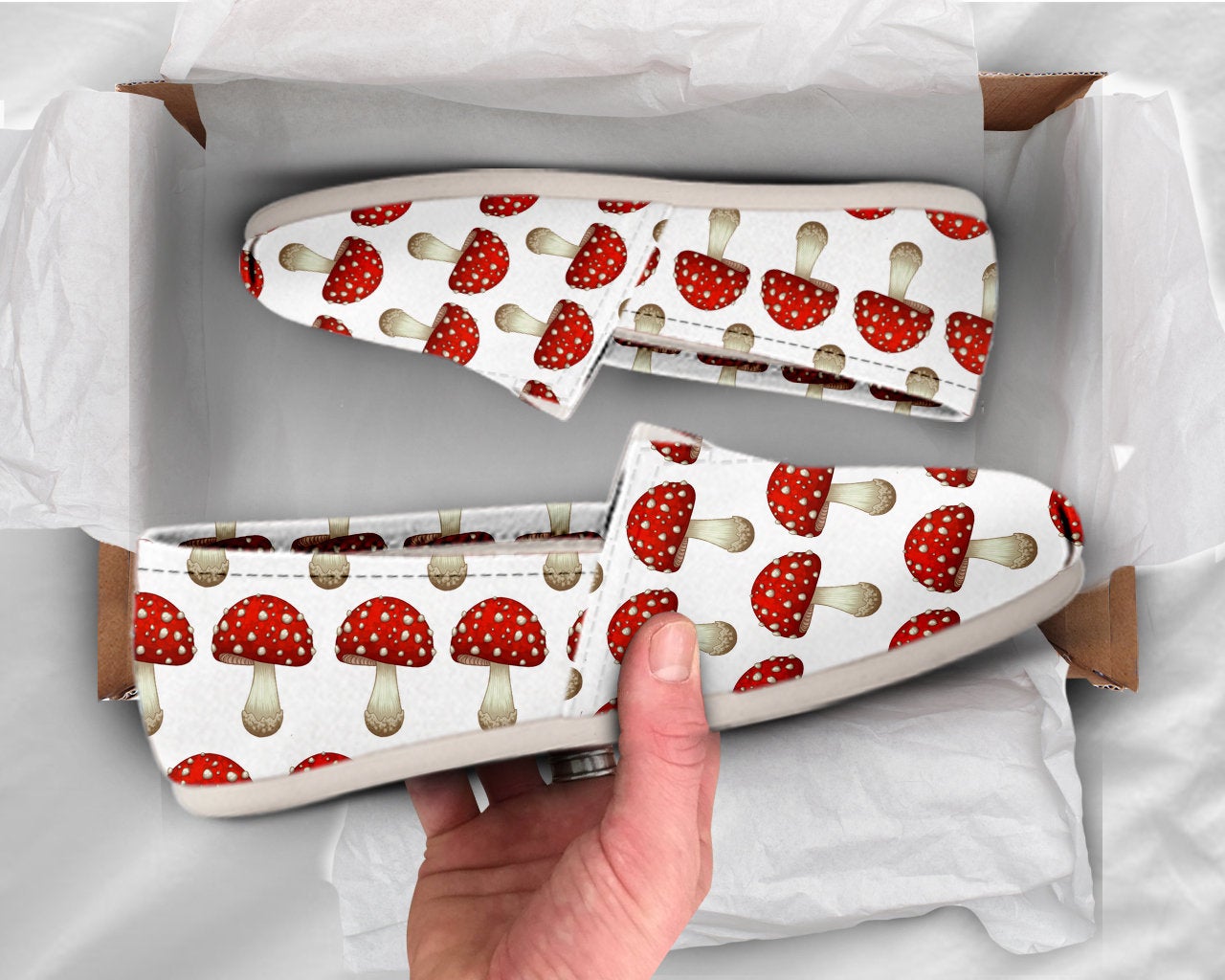 Womens Mushroom Shoes Mushroom Shoes Cute Shoes Canvas Women Shoes Girls Slip Ons Casual Shoes Mushroom Gifts Mushroom Print