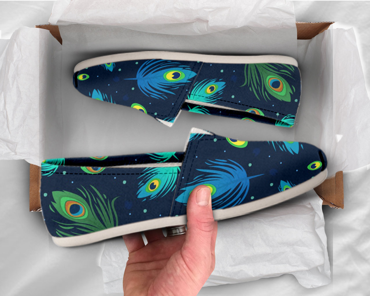 Womens Peacock Shoes Peacock Shoes Cute Shoes Canvas Women Shoes Girls Slip Ons Casual Shoes Peacock Gifts Peacock Print