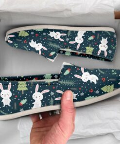 Womens Rabbit Shoes  Bunny Shoes  Cute Shoes  Canvas Women Shoes  Girls Slip Ons  Casual Shoes  Rabbit Lover Gifts  Rabbit owner Gift