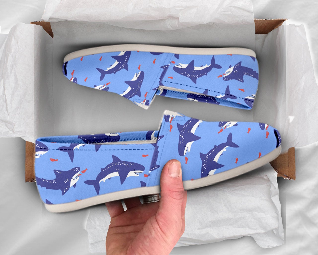 Womens Summer Shoes Shark Shoes Cute Shoes Canvas Women Shoes Girls Slip Ons Casual Shoes Shark Lover Gifts Summer Shoes